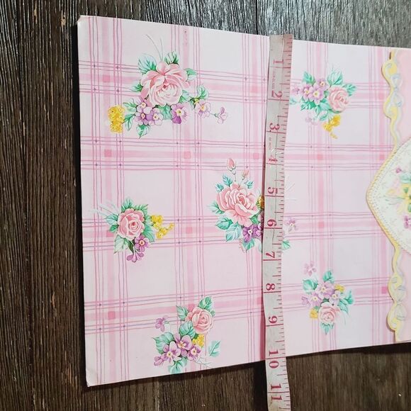 Vintage 1980's Pink Girly Pastel Floral Kawaii Gift Bag Ribbon Bow - Picture 10 of 16